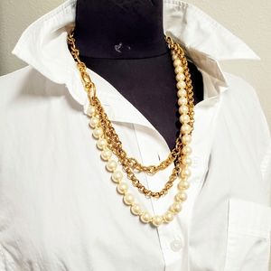 -SOLD- Vintage Ben Amun "Gold Pearl"  Multi-Row